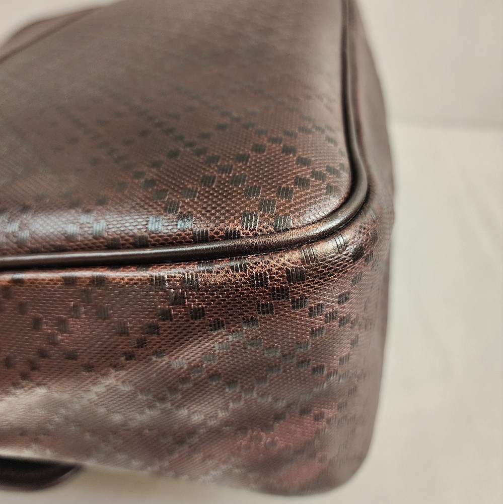 ✨️GUCCI Brown Diamante Leather Messenger Bag - Picture 11 of 16